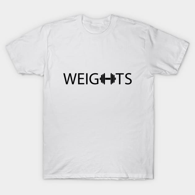 Weights typographic logo design T-Shirt by DinaShalash